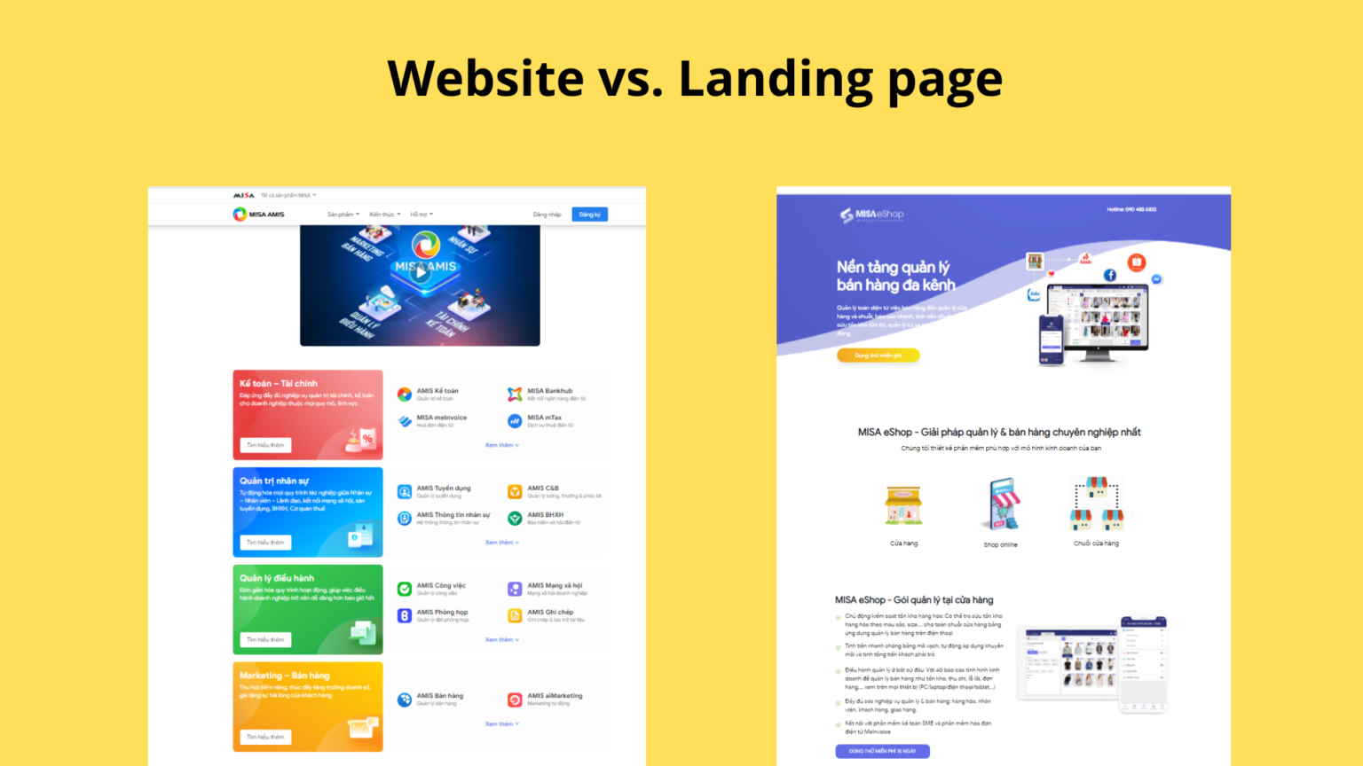 Sự khác biệt giữa Landing Page và trang web là gì?